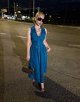 VESTIDO DENIM CON CIERRE FRONTAL