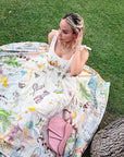 VESTIDO MAXI ESTAMPADO ILUSTRADO