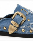 Mules Denim Studs