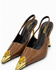 Zapatilla Slingback Punta Metálica