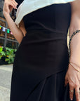 VESTIDO NOIR CON CAPA IVORY