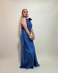 VESTIDO SATÉN BLUE BLOOM