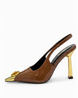 Zapatilla Slingback Punta Metálica