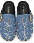 Mules Denim Studs