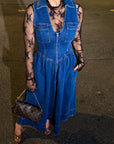 VESTIDO DENIM CON CIERRE FRONTAL