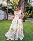 VESTIDO MAXI ESTAMPADO ILUSTRADO