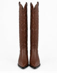 Bota Western Bordada — Café/Negra