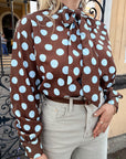 BLUSA POLKA DOTS BROWN