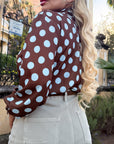 BLUSA POLKA DOTS BROWN