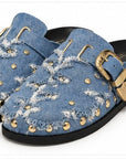 Mules Denim Studs