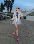 SET CAMISERO DE RAYAS AZULES