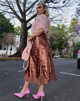 FALDA SATIN POLKA LACE