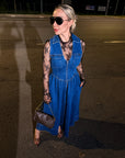 VESTIDO DENIM CON CIERRE FRONTAL