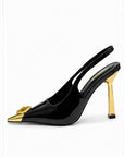 Zapatilla Slingback Punta Metálica