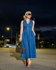VESTIDO DENIM CON CIERRE FRONTAL
