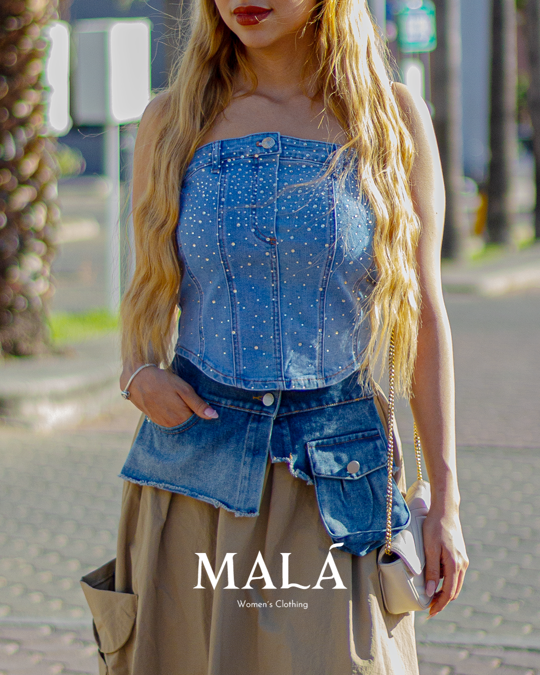 TOP CORSET DENIM
