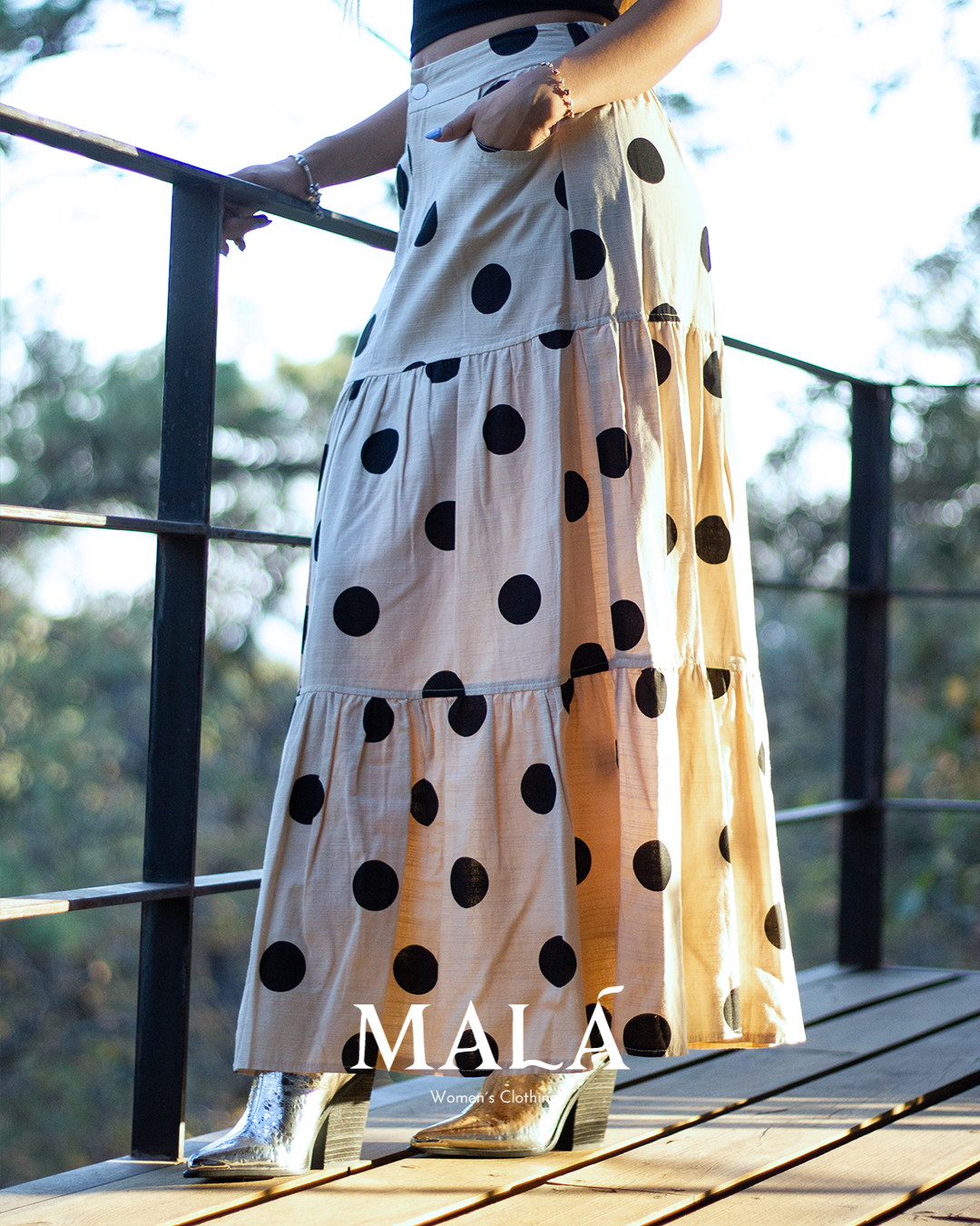 FALDA MAXI TOPOS