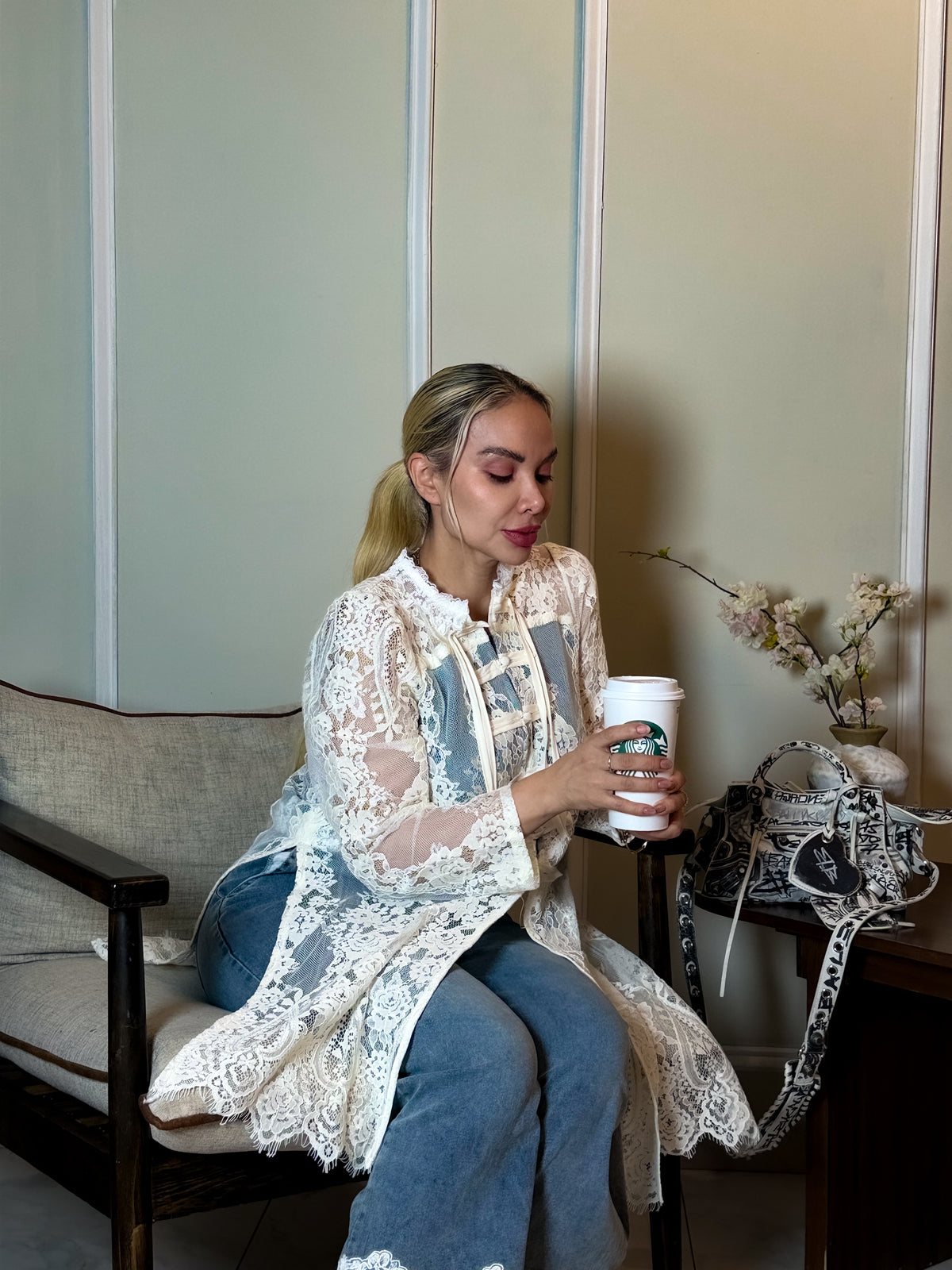 SET DE ENCAJE Y DENIM