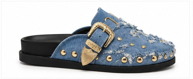 Mules Denim Studs