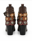 Botas western con aplicaciones — Café