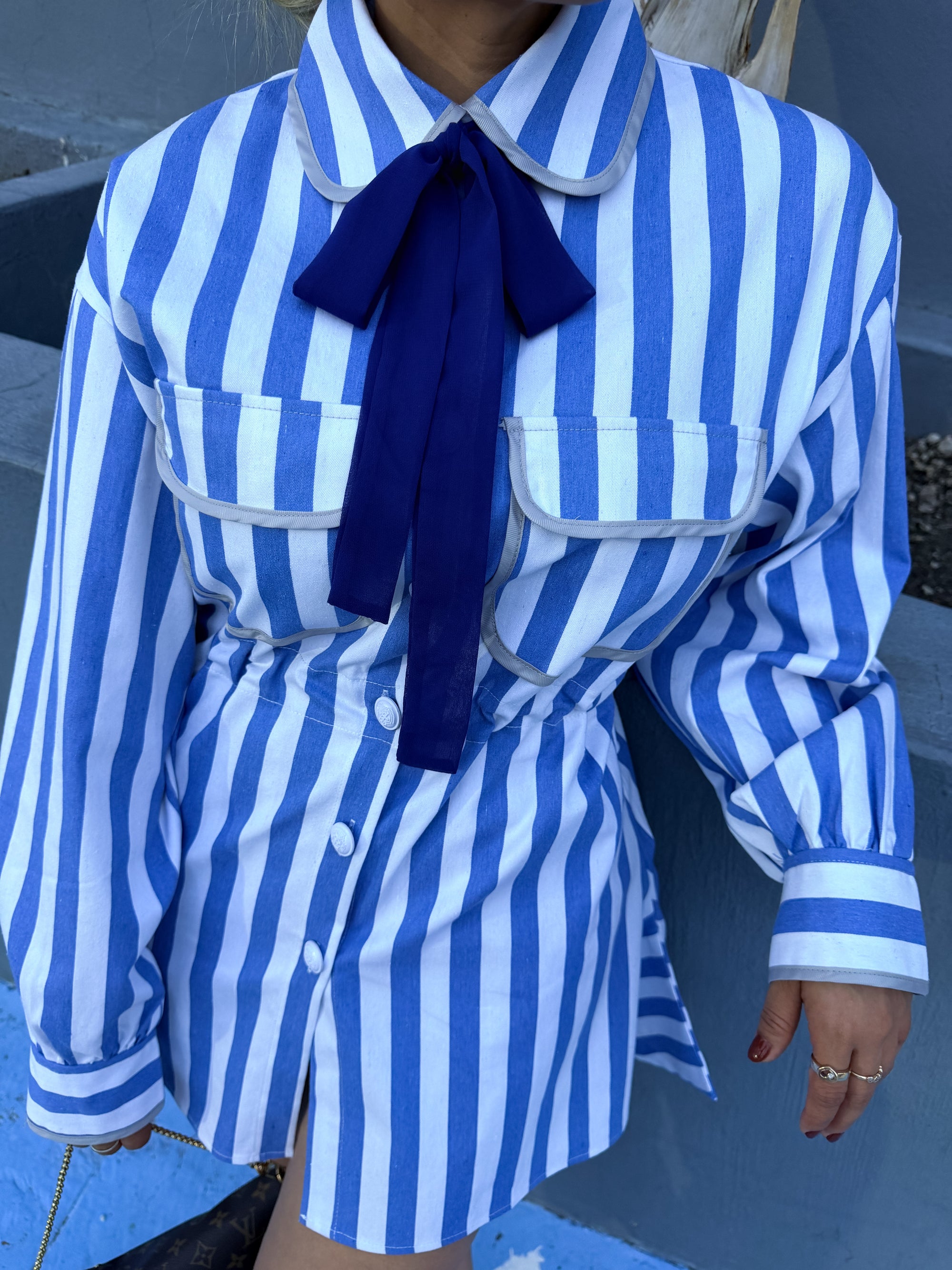 SET CAMISERO DE RAYAS AZULES