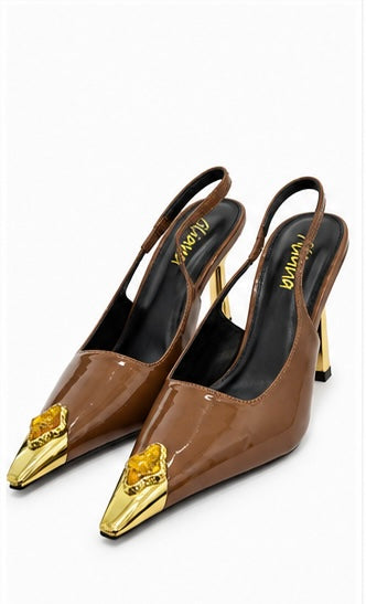 Zapatilla Slingback Punta Metálica