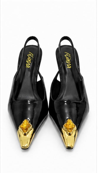 Zapatilla Slingback Punta Metálica