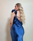 VESTIDO SATÉN BLUE BLOOM