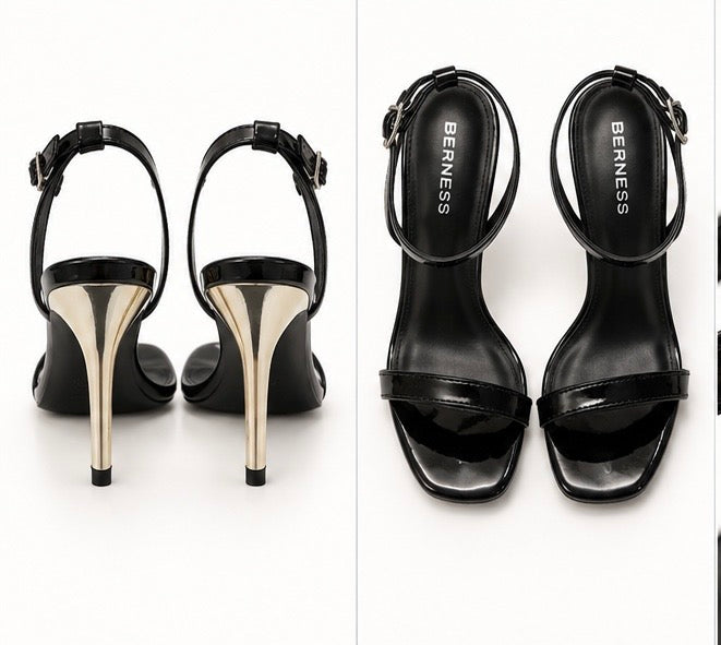 Sandalias de tacón alto — Negro