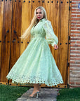 VESTIDO VERDE CELESTE