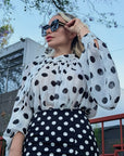 FALDA POLKA DOTS CON OLANES