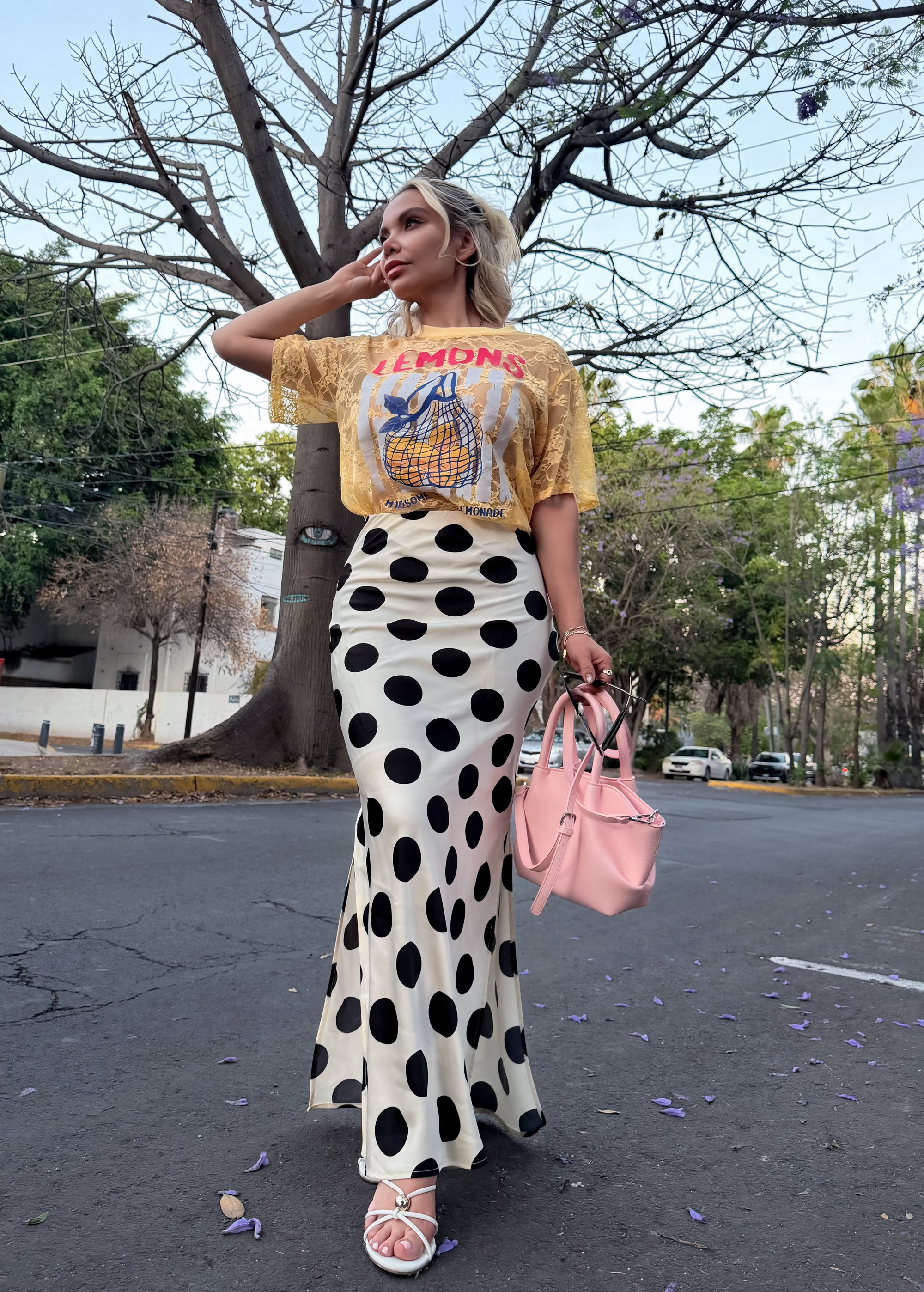FALDA POLKA SATÉN