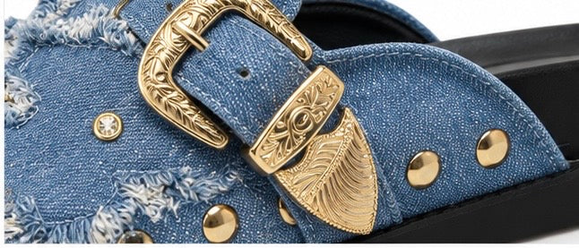Mules Denim Studs