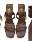 Sandalias de tacón — Chocolate