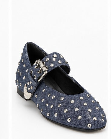 Zapatos Mary Jane Denim Studs