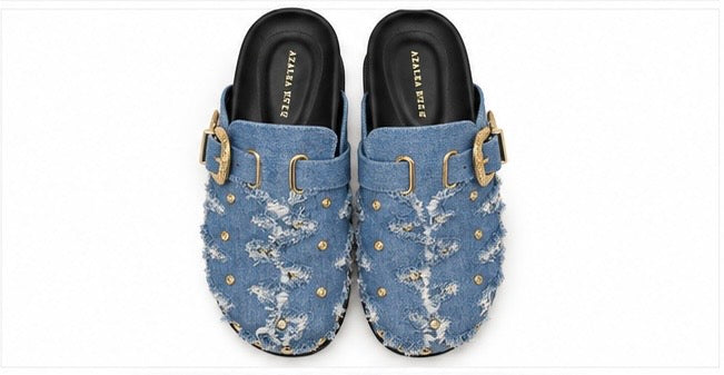 Mules Denim Studs