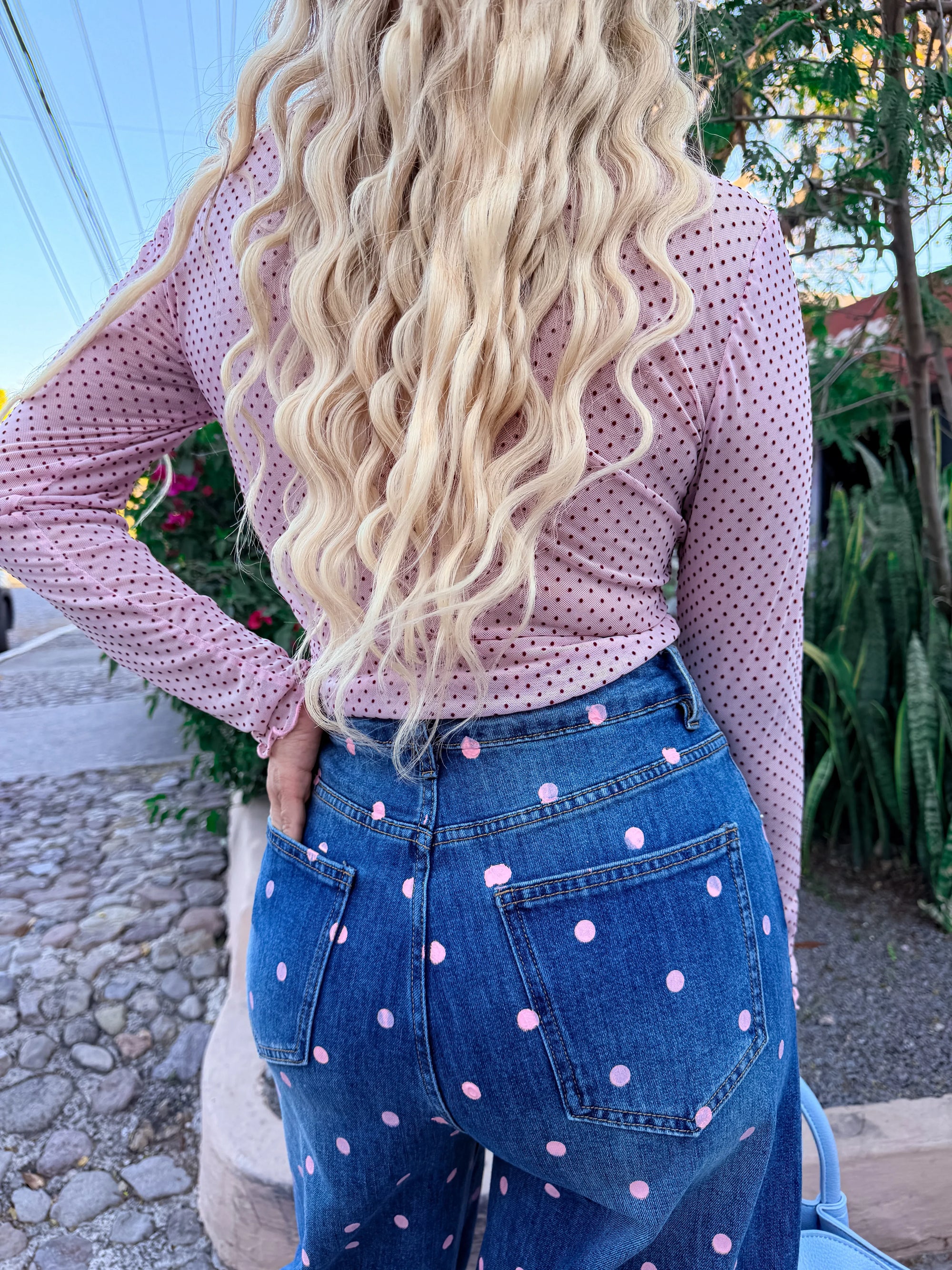 PANTALÓN DENIM DE LUNARES