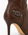 Botas altas de piel efecto cuero — Café