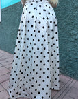 FALDA MAXI DE LUNARES CON VOLUMEN