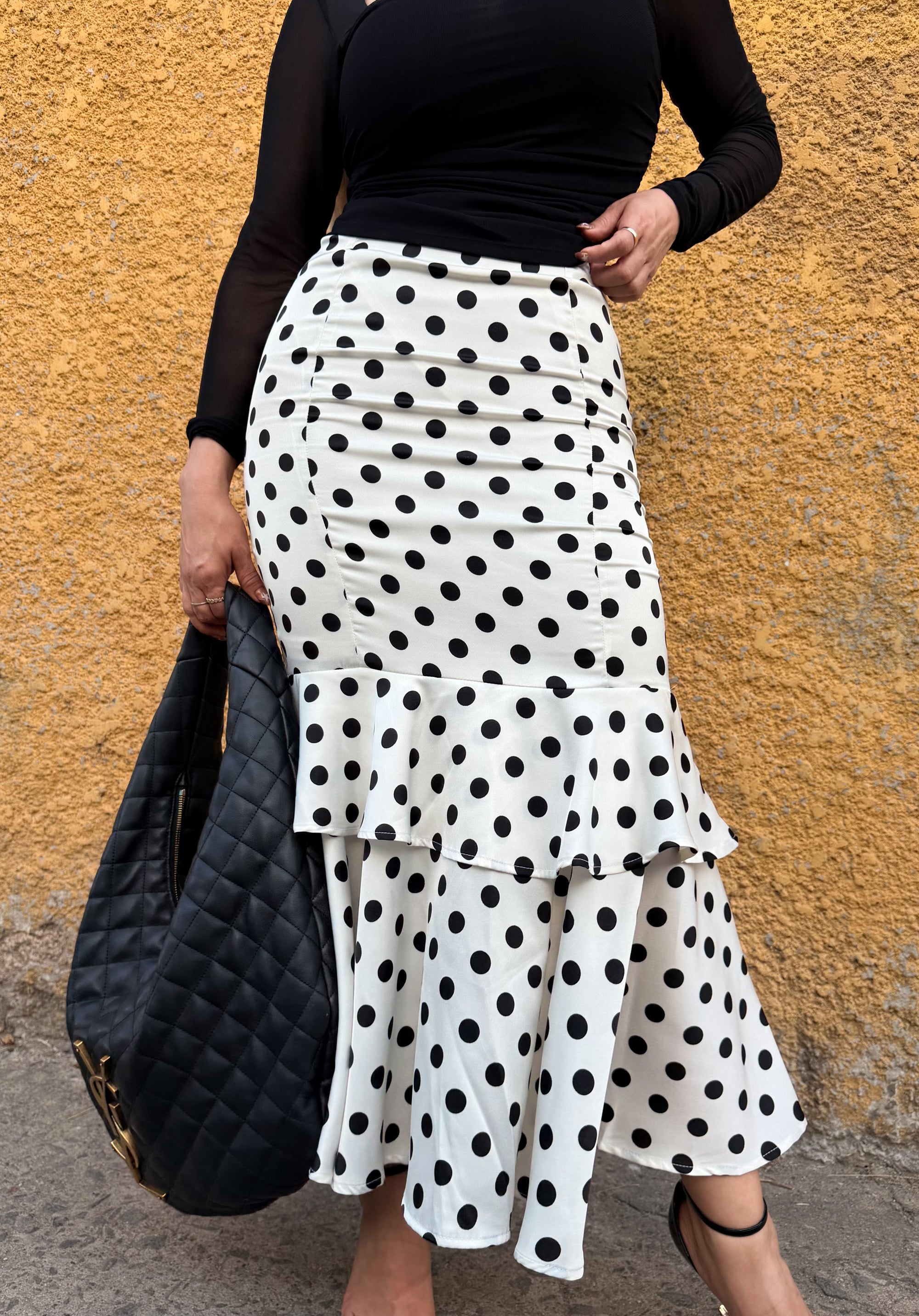 FALDA POLKA DOTS WHITE
