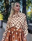 BLUSA POLKA DOTS CON LAZADA