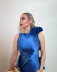 VESTIDO SATÉN BLUE BLOOM