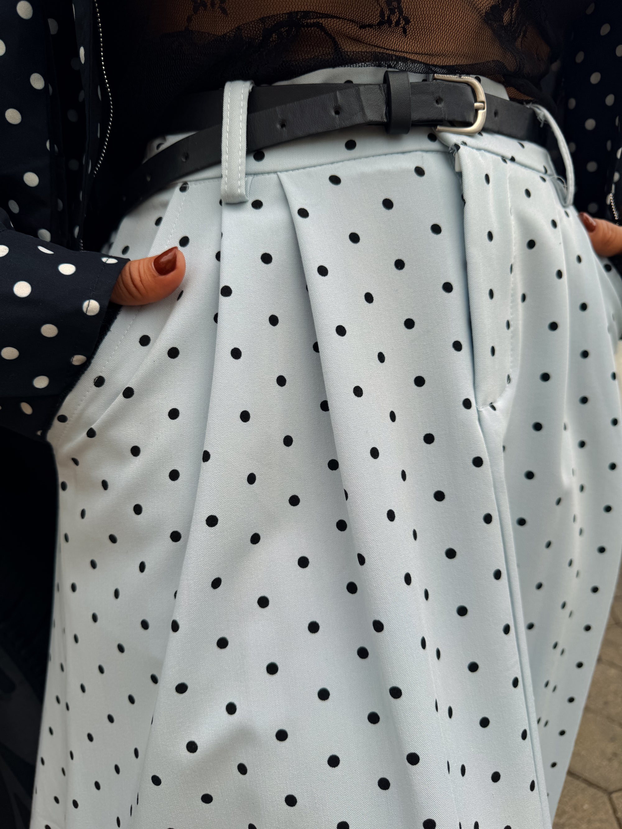 FALDA POLKAS BLUE