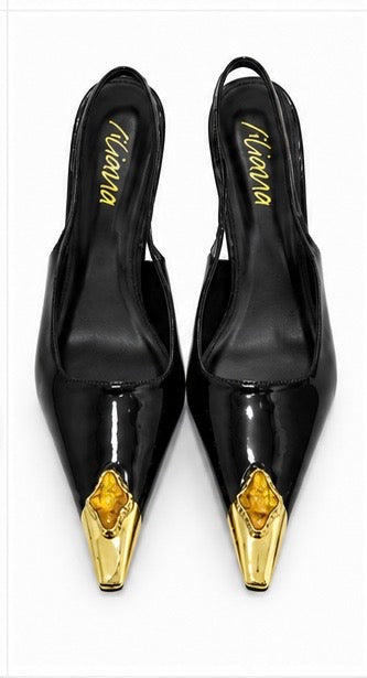 Zapatilla Slingback Punta Metálica