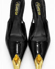 Zapatilla Slingback Punta Metálica