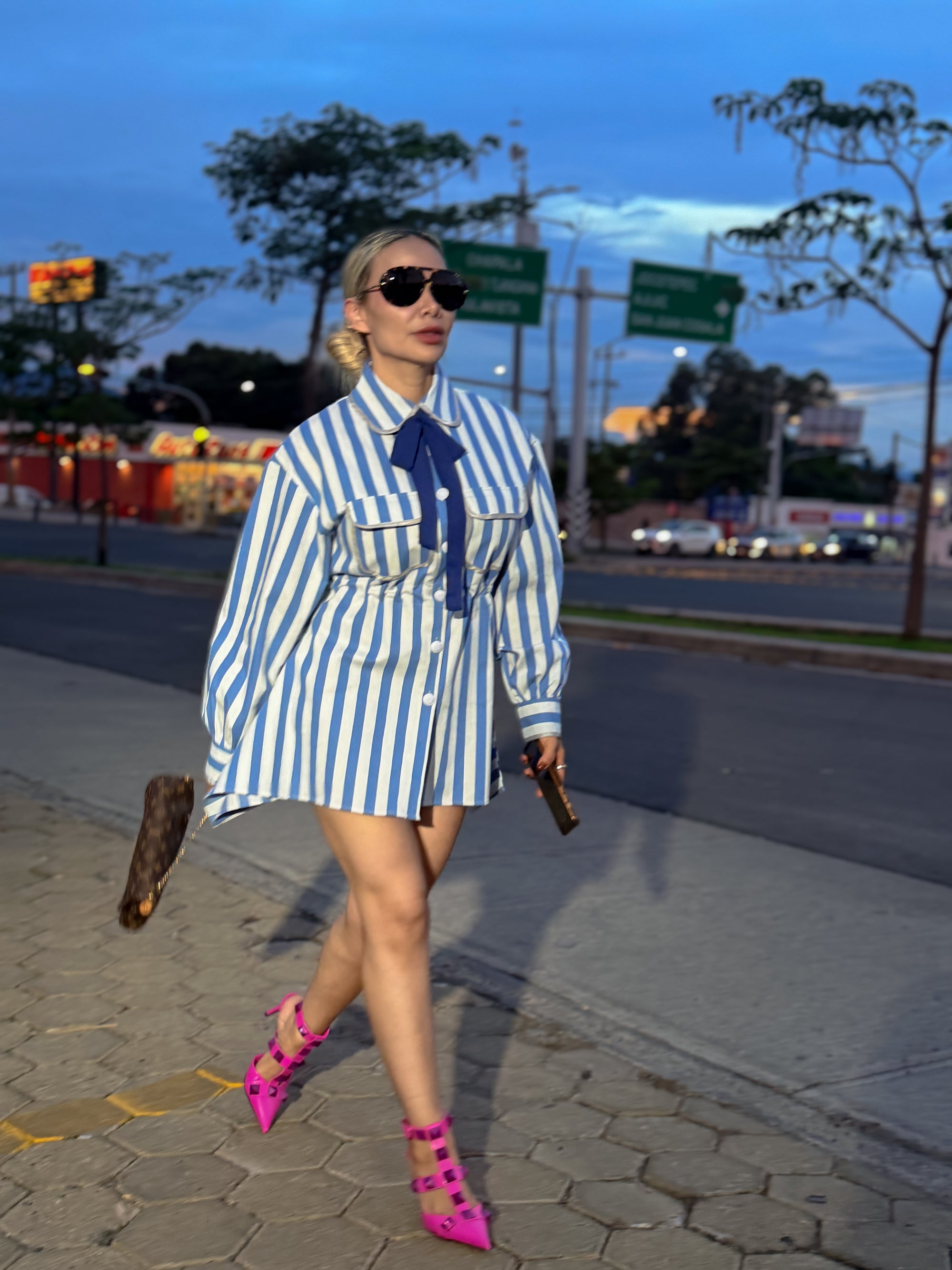 SET CAMISERO DE RAYAS AZULES