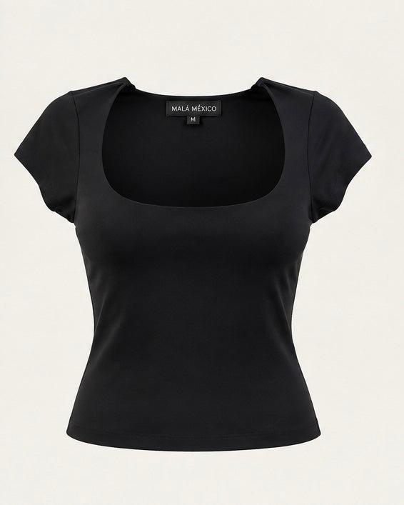Blusa Scoop — Negro