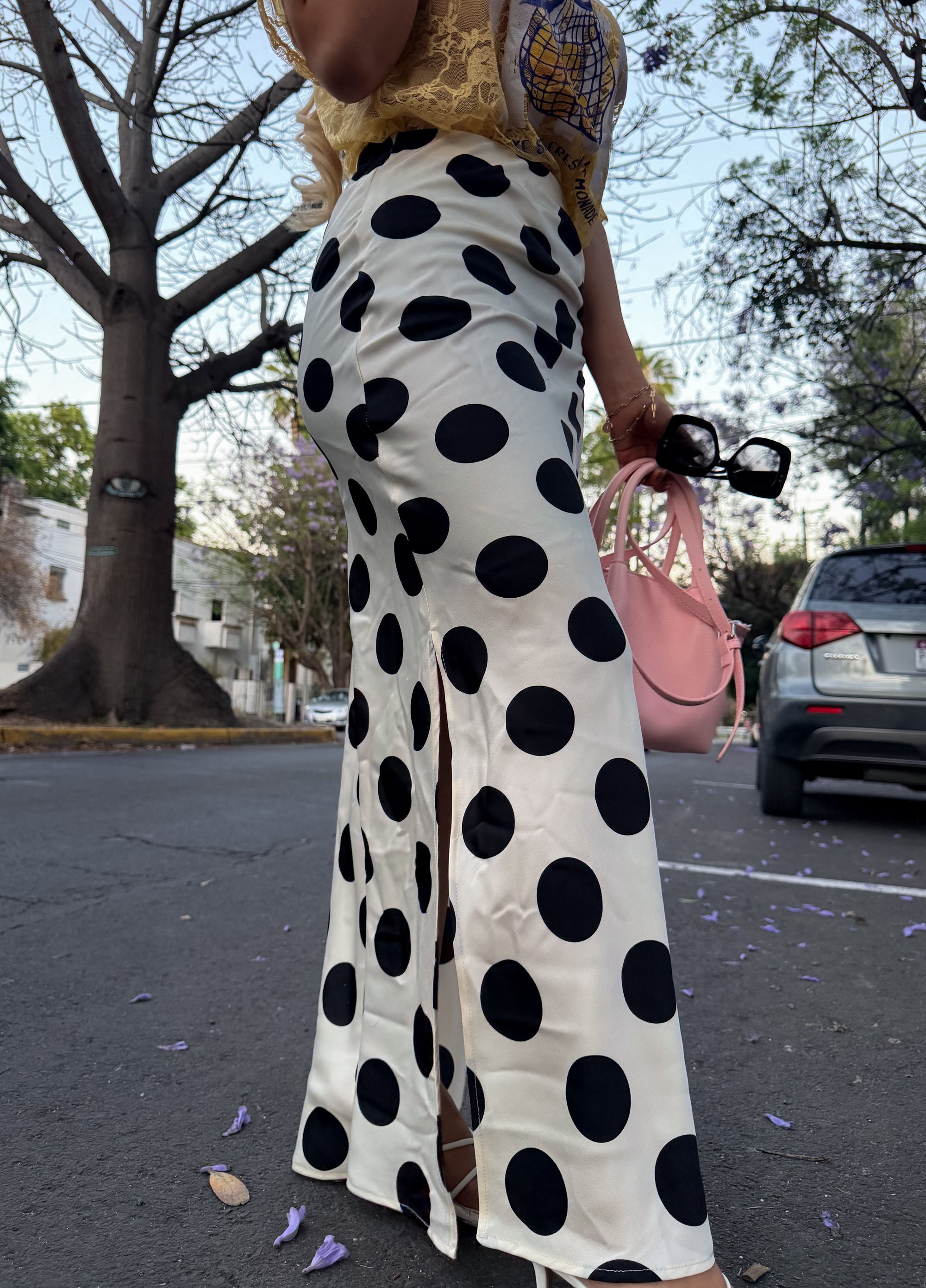 FALDA POLKA SATÉN