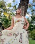 VESTIDO MAXI ESTAMPADO ILUSTRADO