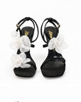 Zapatillas de malla con flores — Negro